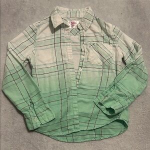 Justice Green Ombre Plaid Button-Down Shirt
